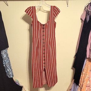 Trixxi brand, Size Medium, brownish red with white stripes.